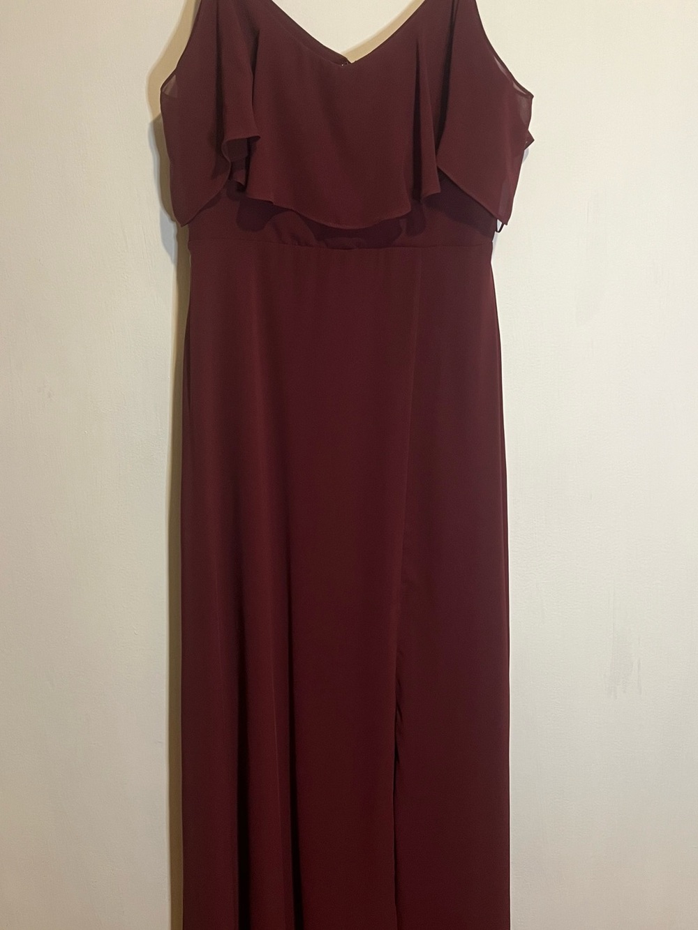 Homecoming in color of season Birdy Grey Burgundy Maxi Dress size Large NWT